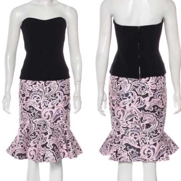 Mary Katrantzou Angelica Strapless Paisley Flared Hem Dress 2 - Picture 1 of 17